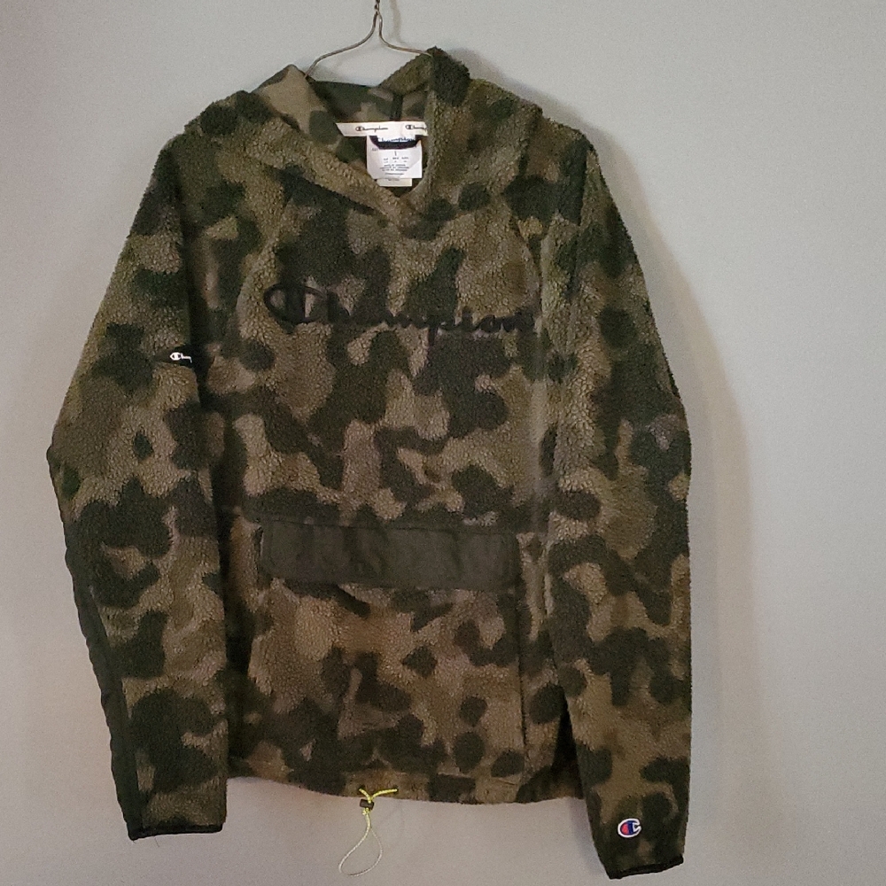 Champion Olive Green Camo Sherpa Hoodie